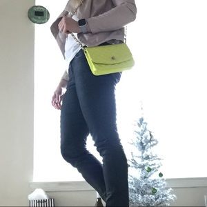 Neon Yellow Quilted Handbag
